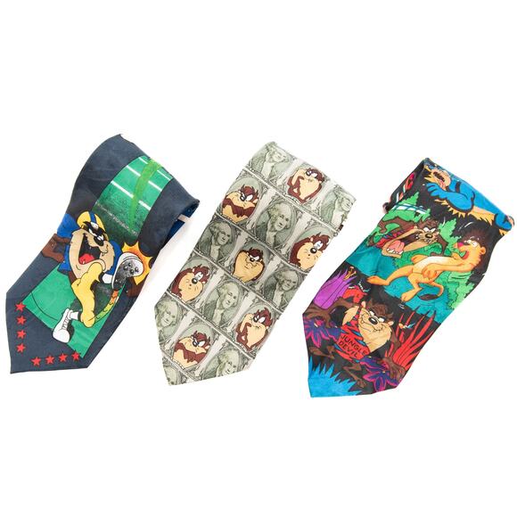 3 Looney Tunes Mania Tasmanian Devi Men's Neck Ties - Picture 1 of 13